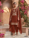 Anaita Orange Vichitra Silk Suit with Embroidery & Sequence Work | Grocsy