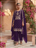 Anaita Purple Vichitra Silk Suit with Embroidery & Sequence Work | Grocsy