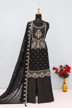 Anaita Black Vichitra Silk Suit with Embroidery & Sequence Work | Grocsy