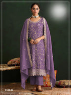 Anaita Purple Vichitra Silk Suit With Embroidery & Sequence Work | Grocsy