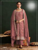 Anaita Peach Vichitra Silk Suit With Embroidery & Sequence Work | Grocsy