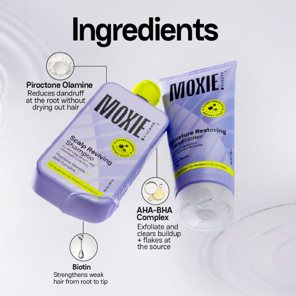 Moxie Beauty Anti-Dandruff Scalp SOS Wash Duo - Shampoo & Conditioner | Grocsy