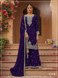 Anaita Violet Faux Georgette Suit With Embroidery & Sequence Work | Grocsy
