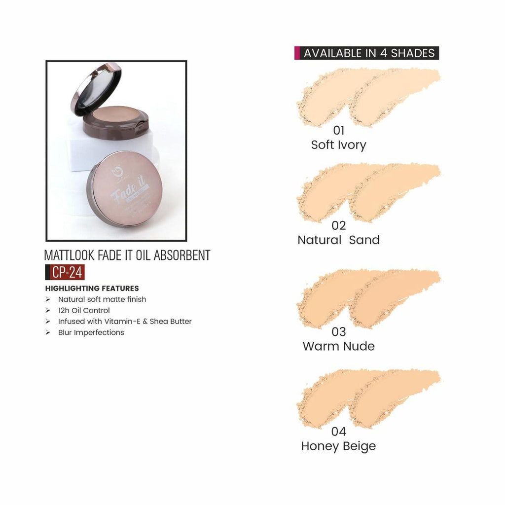Matt Look Fade If Oil Absorbent Compact - 04 Honey Beige | Grocsy