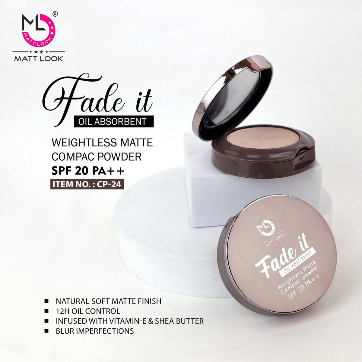 Matt Look Fade If Oil Absorbent Compact - 04 Honey Beige | Grocsy
