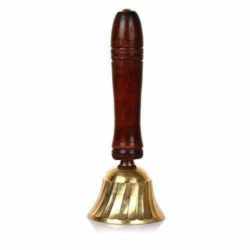 Brass & Wooden Pooja Prayer Ghanta - Indian Hindu Festivals | Grocsy