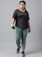 MKH Plus Size Relaxed Fit Typography Printed Drop Shoulder Sleeves Dri-Fit Sports T-shirt | Grocsy