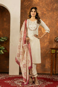Straight Cut Off-White Salwar Kameez for Eid Party by Infinity Export | Grocsy