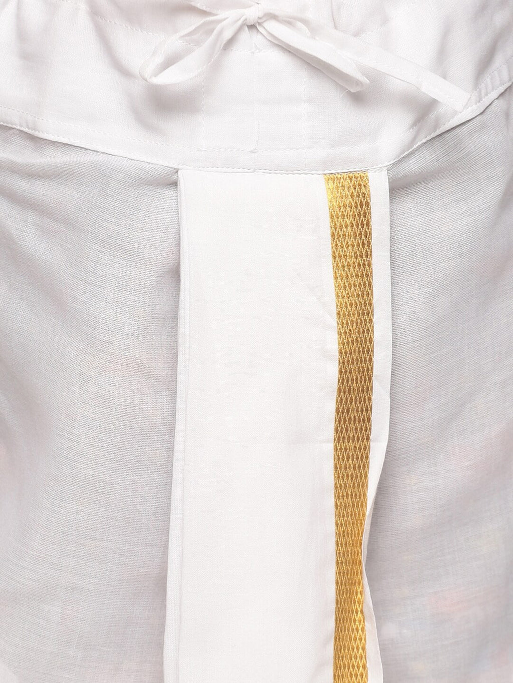 Sethukrishna Boys Gold-Toned Printed Angrakha Kurta with Dhoti Pants | Grocsy