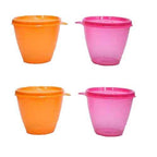 Tupperware Kitchen Polyprolene Bowled over Plastic Container (Multicolour) Set of 4 | Grocsy