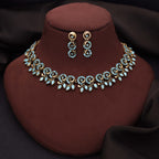 Tehzeeb Creations Gold Pleate Sky Blue Colour Choker Set | Grocsy