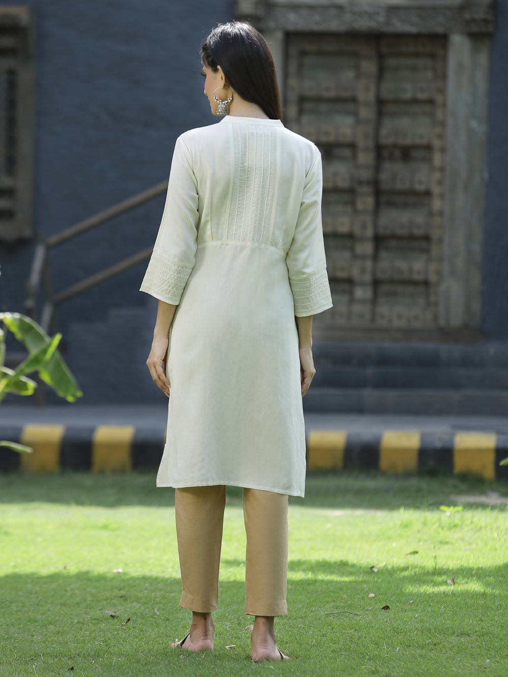 Juniper Ivory Rayon Festive Solid Straight Kurta For Women | Grocsy
