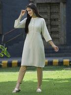Juniper Ivory Rayon Festive Solid Straight Kurta For Women | Grocsy