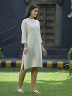Juniper Ivory Rayon Festive Solid Straight Kurta For Women | Grocsy