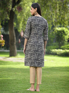 Juniper Black Rayon Festive Embroidered Printed Straight Tunic For Women | Grocsy