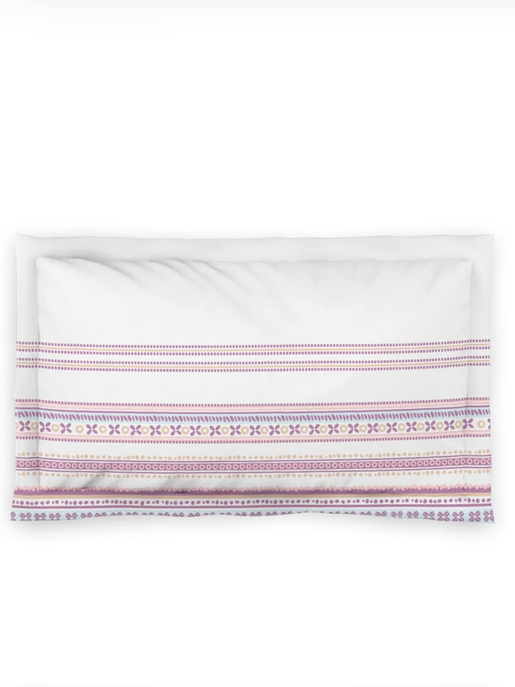DDecor Purple & White Ethnic Motifs 144 TC Cotton Single Bedsheet with 1 Pillow Cover | Grocsy