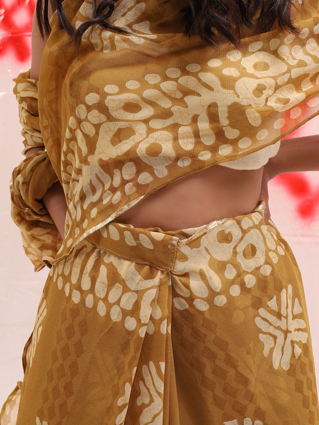 Tikhi Imli Batik Printed Georgette Saree | Grocsy