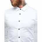 Men's Contrast Button Slim Fit Formal Shirt | Grocsy
