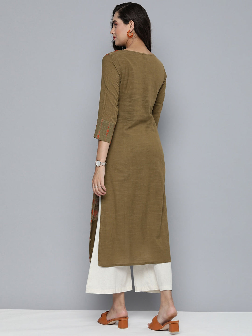 HERE&NOW Women Ethnic Motifs Straight Kurta | Grocsy