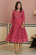 Juniper Fuchsia Rayon Festive Handwork Sequence Anarkali Kurta For Women | Grocsy