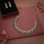 Tehzeeb Creations Gold Pleate Green Colour Choker Set | Grocsy