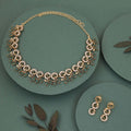 Tehzeeb Creations Gold Pleate Green Colour Choker Set | Grocsy