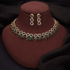 Tehzeeb Creations Gold Pleate Green Colour Choker Set | Grocsy