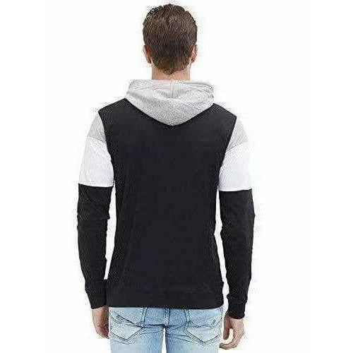 Men's Stylish Full Sleeve Grey, White, Black Hooded T-Shirt | Grocsy