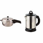 Prestige Deluxe Alpha Stainless Steel Deep Pan Pressure Cooker, 5 Litres, Silver | Grocsy