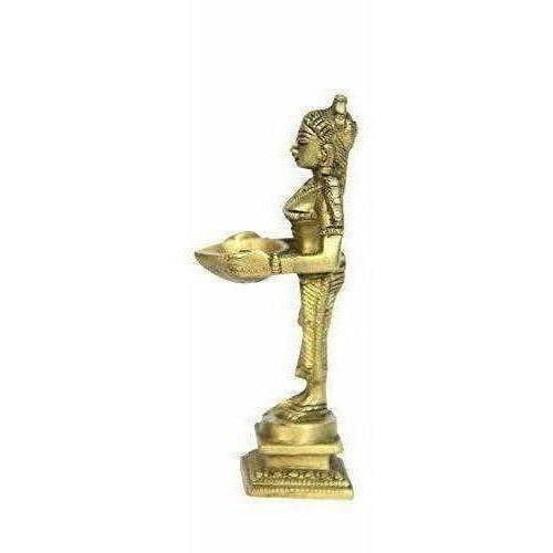 Oil Lamp Deep Lady Brass Collectible Handicraft Small Art | Grocsy
