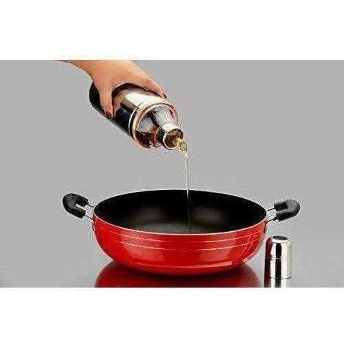 Nirlon Stainless Steel Oil Pot, 1 Litre, Silver | Grocsy