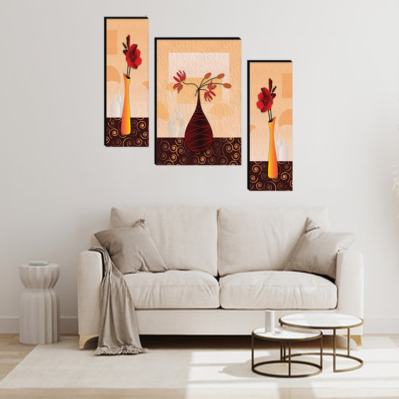 Tehzeeb Creations Set Of 3 Digital Wall Painting | Grocsy