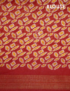 Shades of Brown Colour Patola Print Semi Chanderi Saree By Gayathri Reddy Designer Studio | Grocsy