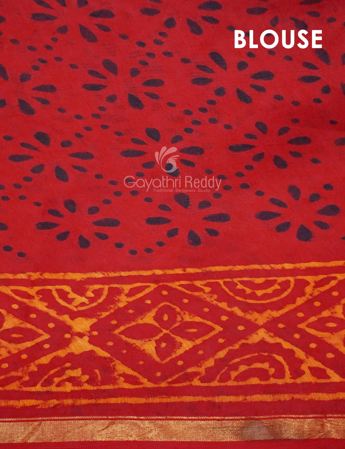 Shades of Red Chanderi Print Saree By Gayathri Reddy Designer Studio | Grocsy
