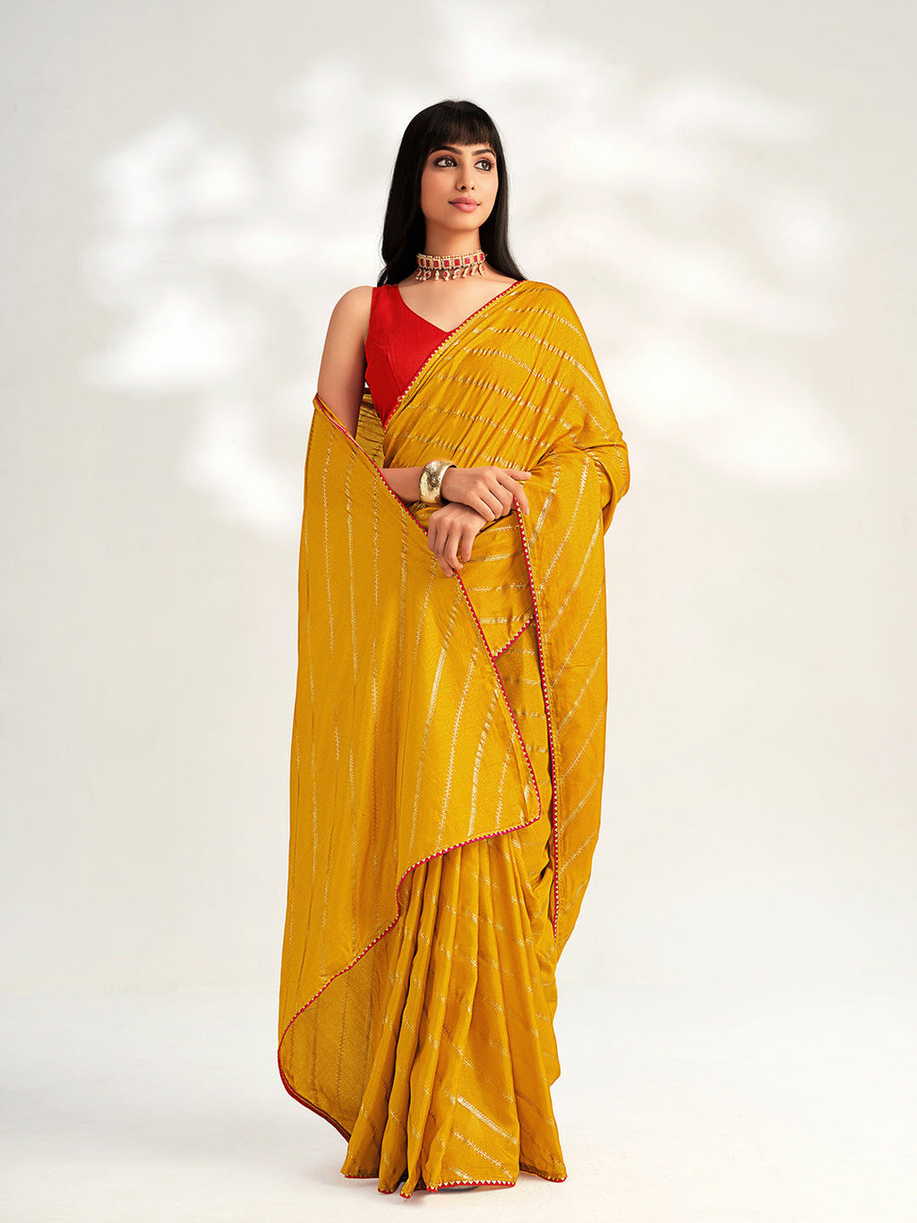 Sangria Striped Silk Blend Saree | Grocsy