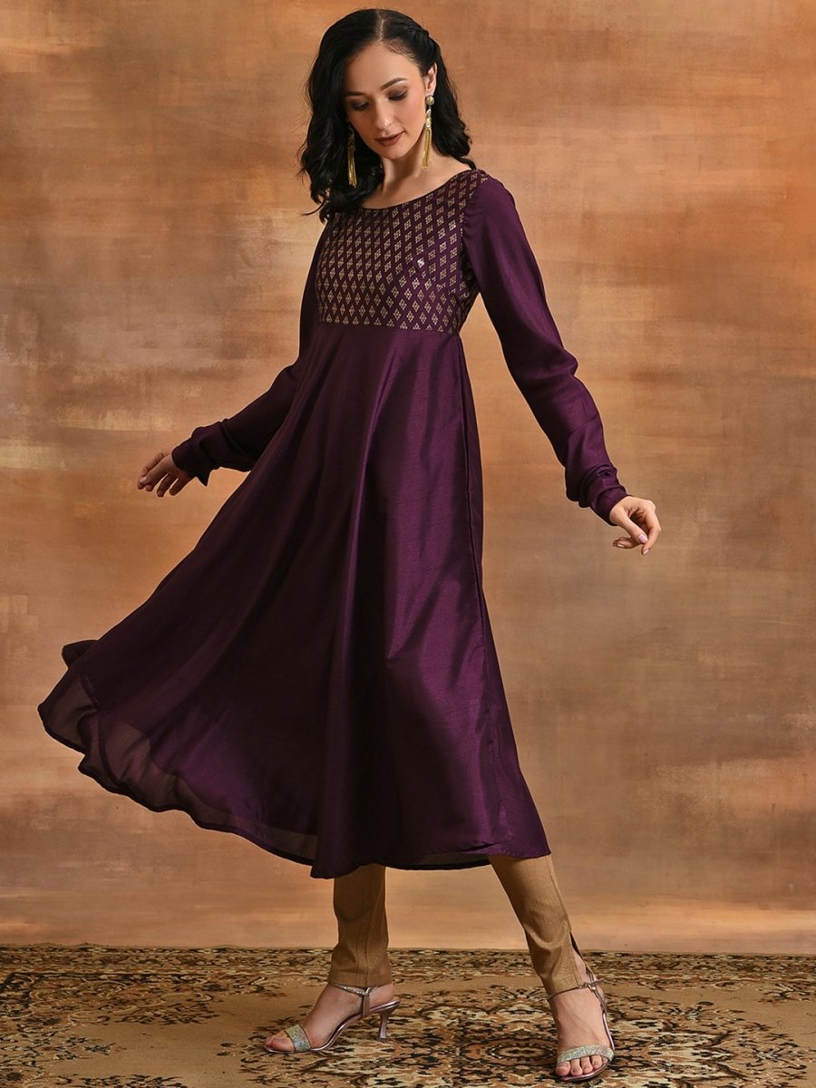 Aks Ethnic Motifs Printed Anarkali Kurta | Grocsy