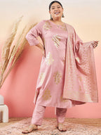 Sztori Floral Printed Keyhole Neck Straight Kurta With Trouser & Dupatta | Grocsy