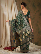 Sangria Woven Design Zari Kanjeevaram Saree | Grocsy