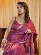kasee Beads and Stones Pure Chiffon Saree | Grocsy