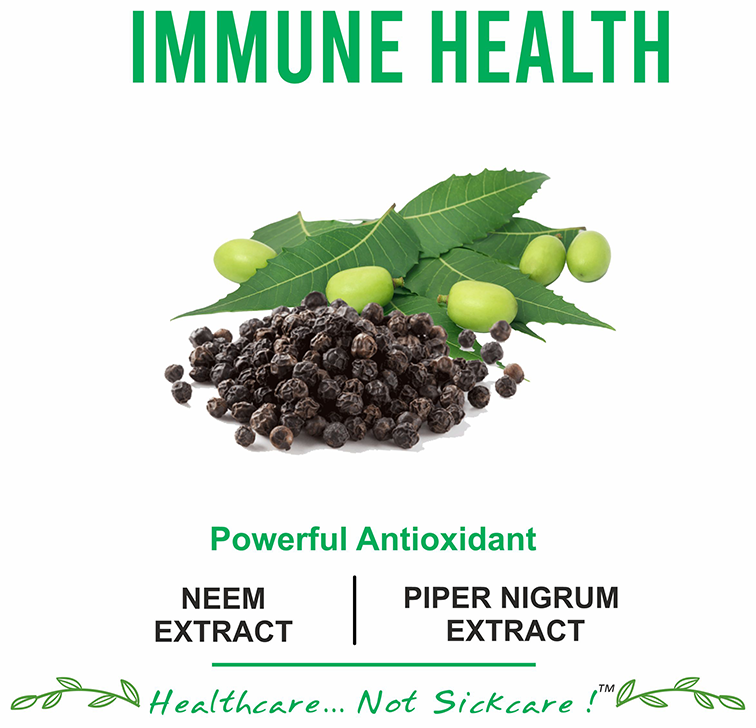 Bliss Welness Immune Health Neem Biopiperine Veg Tablet | Grocsy