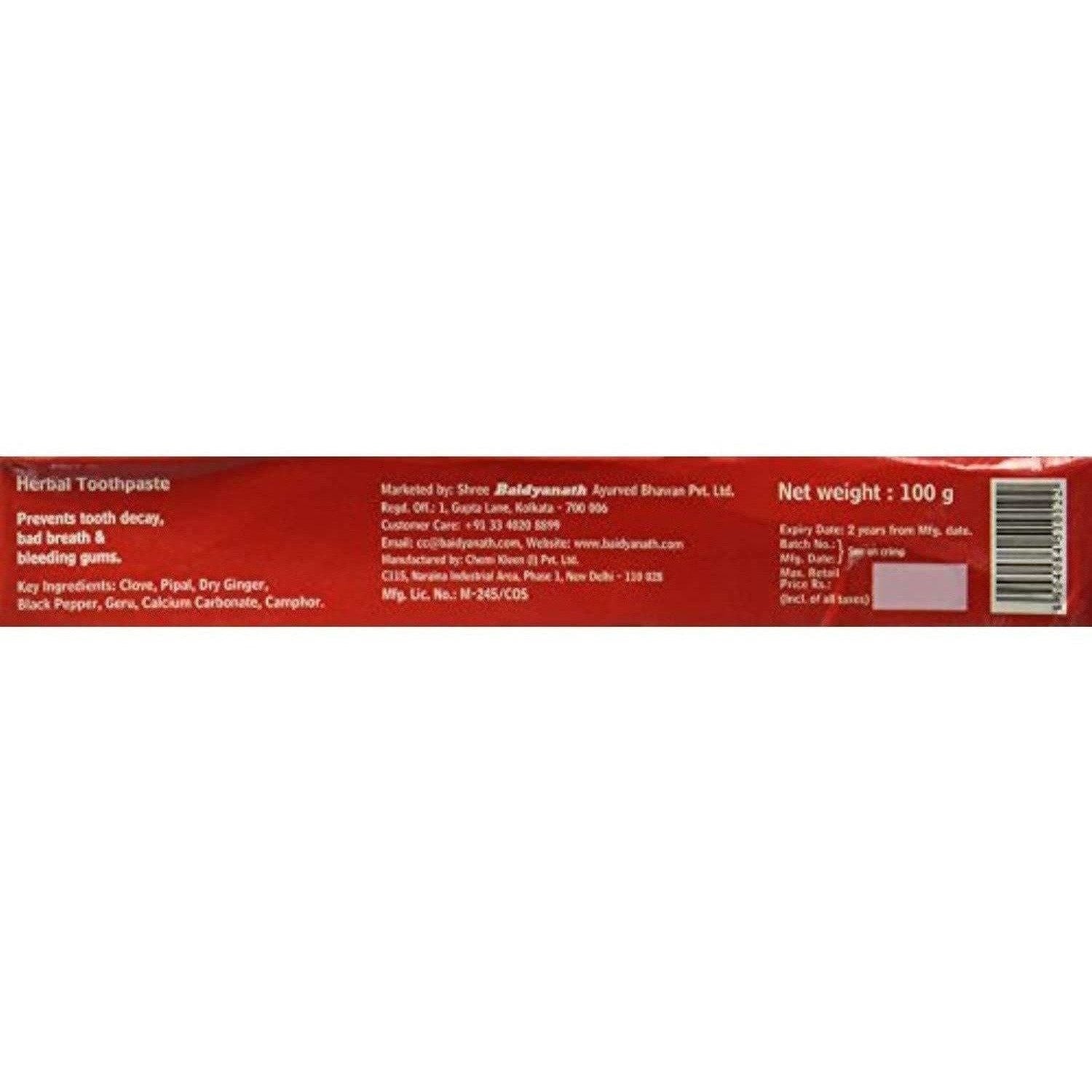 Baidyanath Red Toothpaste | Grocsy