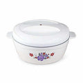 Roti Plus Plastic Casserole with Lid - White & Grey Color Combination | Grocsy