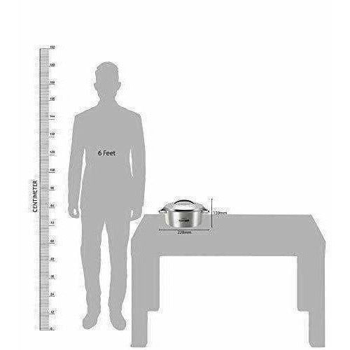 Stainless Steel Casserole, 1.5 Litres, Silver | Grocsy