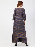 Cheera Printed Gray Kurta Palazzo Set (CH103KP) | Grocsy