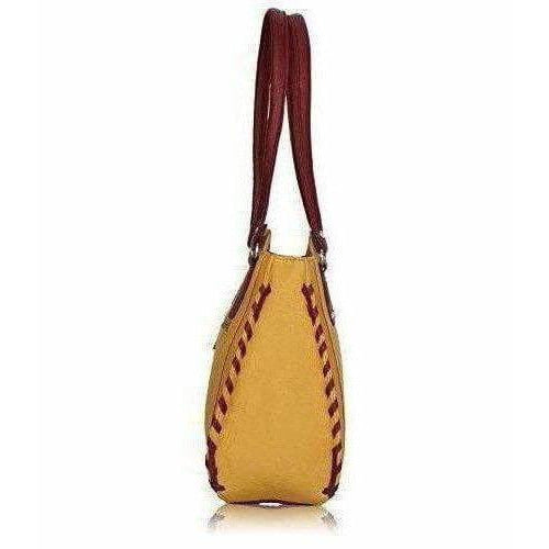 Women's Handbag (Beige And Maroon) | Grocsy