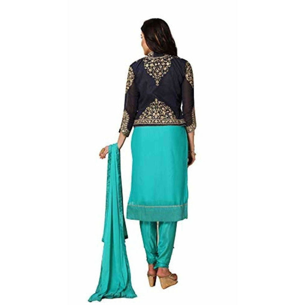 Salwar Suit Material (Turquoise) | Grocsy