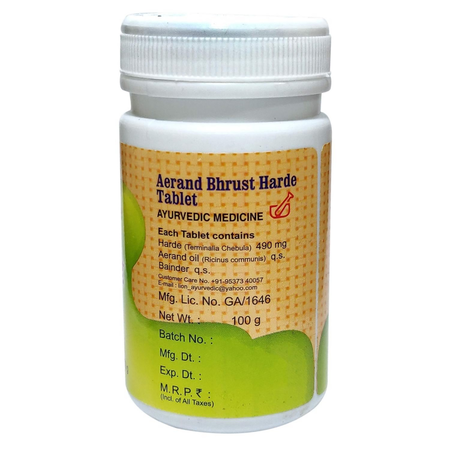 Lion Ayurveda Aerand Bhrust Harde Tablets | Grocsy