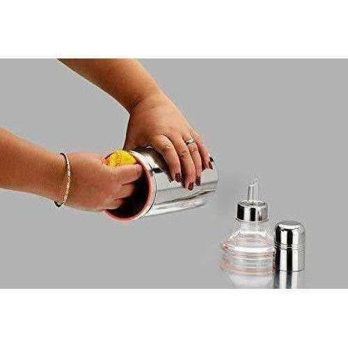 Nirlon Stainless Steel Oil Pot, 1 Litre, Silver | Grocsy