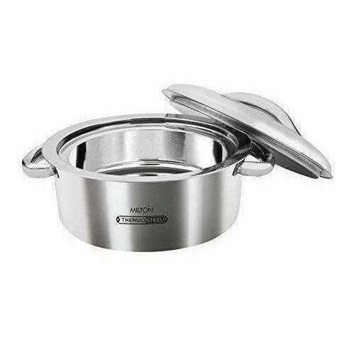 Stainless Steel Casserole, 1.5 Litres, Silver | Grocsy