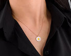 Gold-Toned Alloy Sunflower Pendant Necklace - The Pari | Grocsy